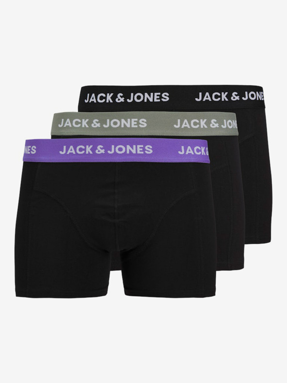 Jack & Jones Sada tří černých pánských boxerek Jack & Jones