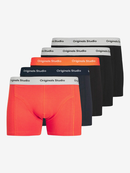 Jack & Jones Sada pěti pánských boxerek v oranžové, modré a černé barvě Jack & Jones