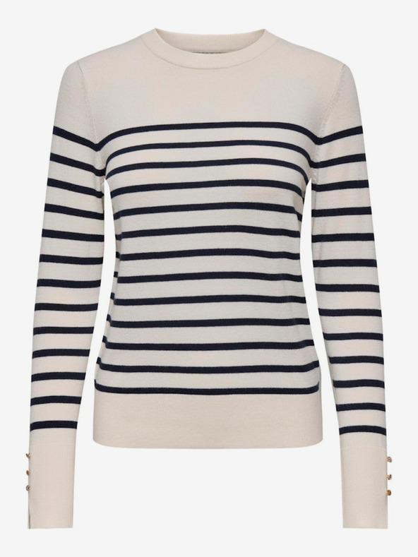 Jacqueline de Yong Modro-béžový dámský pruhovaný svetr JDY Malou