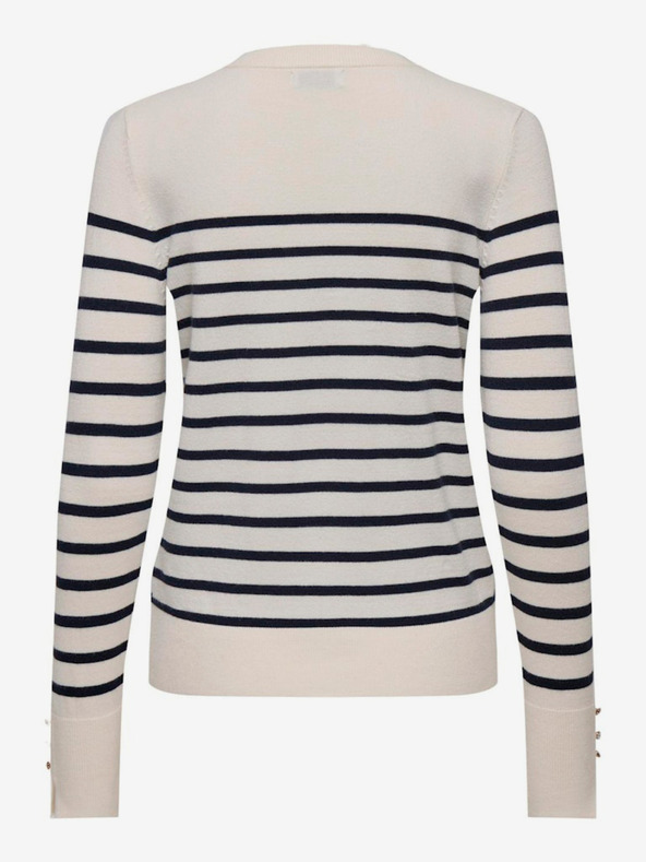 Jacqueline de Yong Modro-béžový dámský pruhovaný svetr JDY Malou
