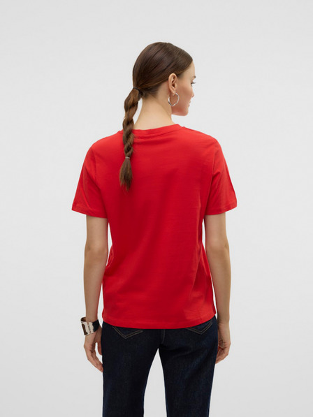 Vero Moda Červené dámské tričko Vero Moda Paulina
