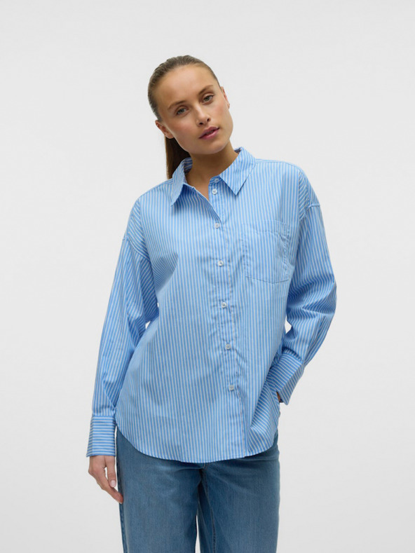 AWARE by VERO MODA Modrá dámská pruhovaná košile AWARE by VERO MODA