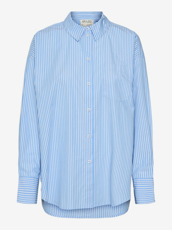 AWARE by VERO MODA Modrá dámská pruhovaná košile AWARE by VERO MODA