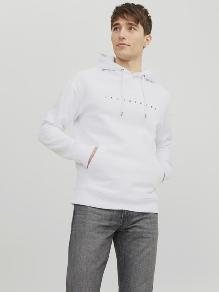Jack & Jones Bílá pánská mikina s kapucí Jack & Jones Star