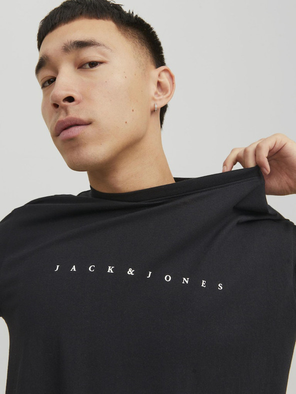 Jack & Jones Černé pánské tričko Jack & Jones Star