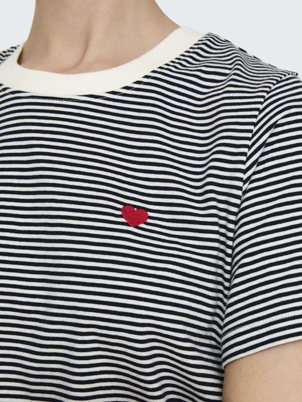 Jacqueline de Yong Bílo-modré dámské pruhované tričko JDY Pisa