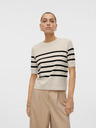 Vero Moda Černo-béžový dámský pruhovaný svetr Vero Moda Saba