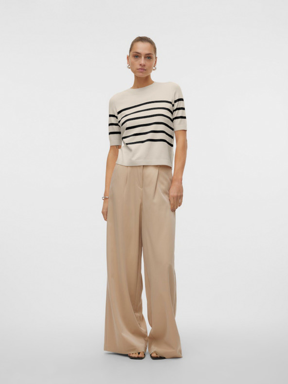 Vero Moda Černo-béžový dámský pruhovaný svetr Vero Moda Saba
