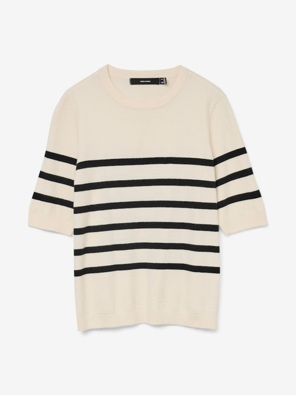 Vero Moda Černo-béžový dámský pruhovaný svetr Vero Moda Saba