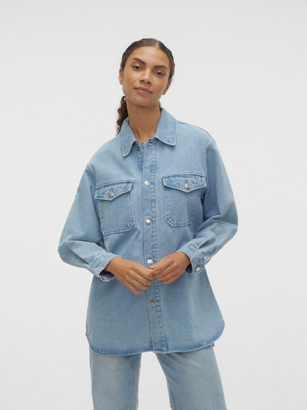 Vero Moda Světle modrá dámská džínová košilová bunda Vero Moda Naya