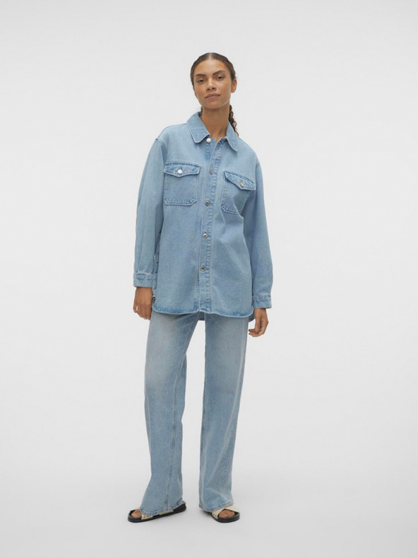 Vero Moda Světle modrá dámská džínová košilová bunda Vero Moda Naya