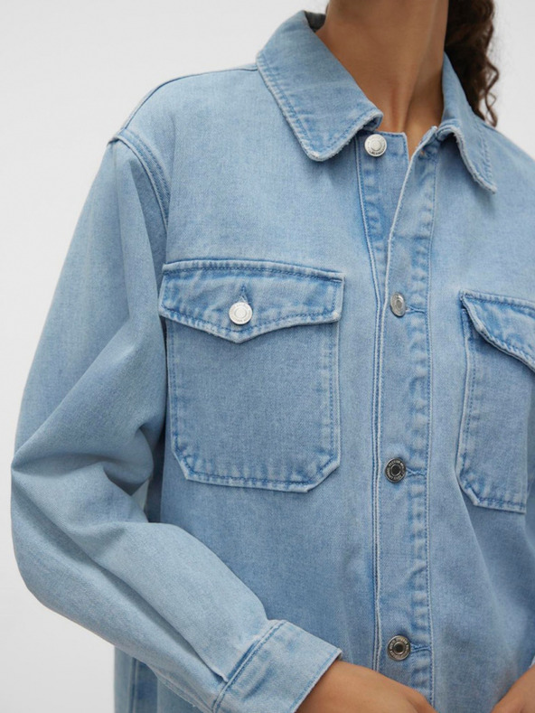 Vero Moda Světle modrá dámská džínová košilová bunda Vero Moda Naya