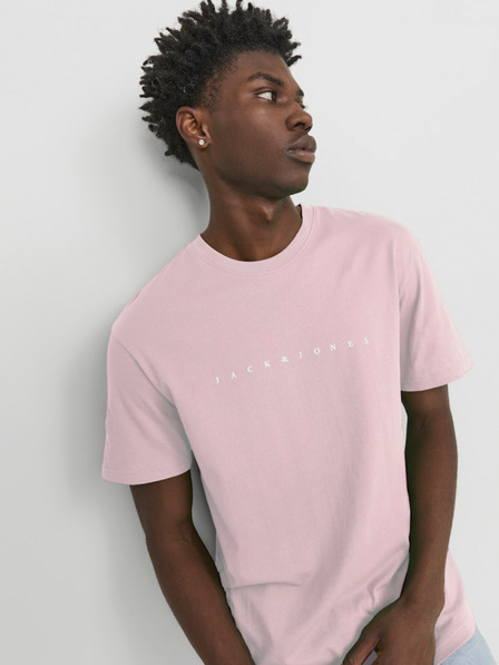 Jack & Jones Růžové pánské tričko Jack & Jones Star