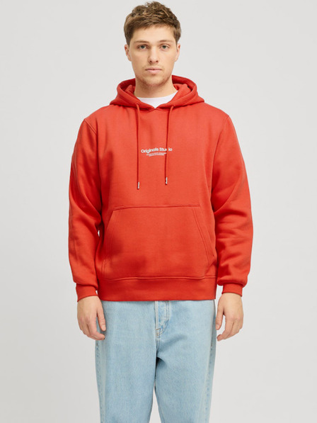 Jack & Jones Oranžová pánská mikina s kapucí Jack & Jones Vesterbro