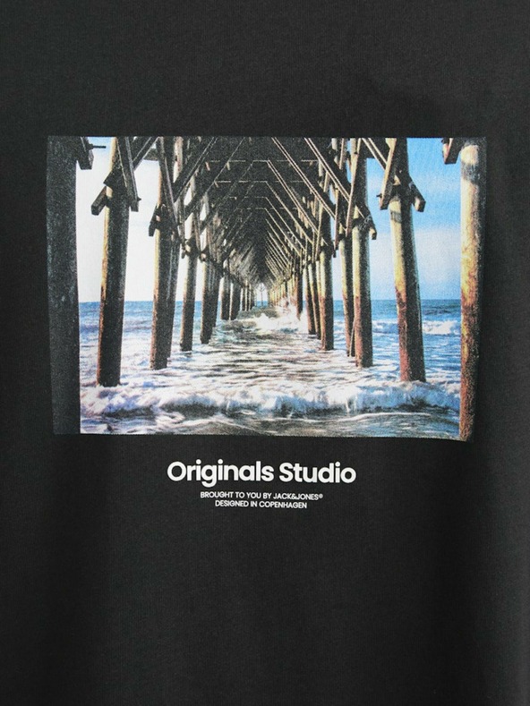 Jack & Jones Černé pánské tričko Jack & Jones Vesterbro