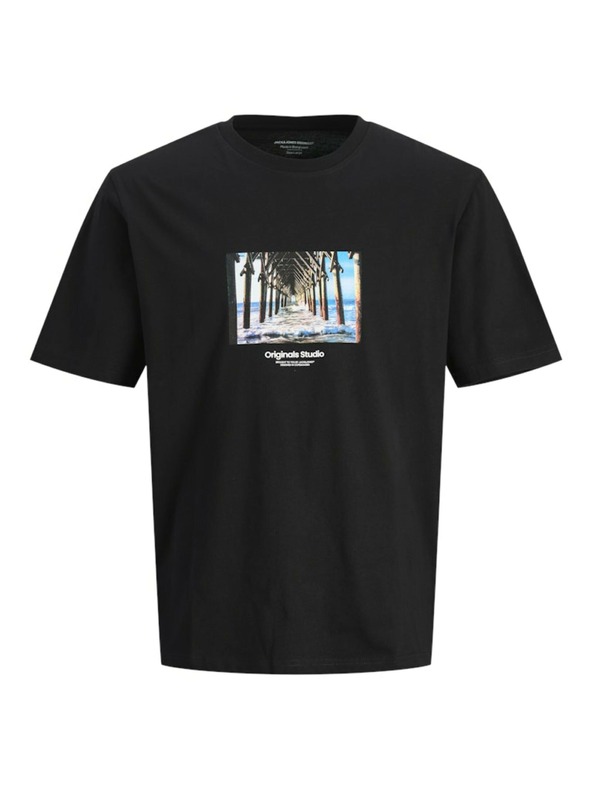 Jack & Jones Černé pánské tričko Jack & Jones Vesterbro