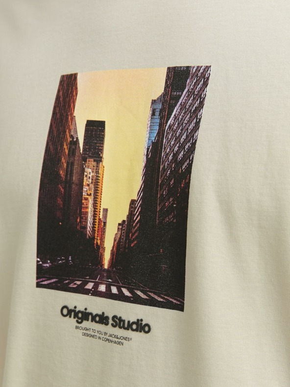 Jack & Jones Béžové pánské tričko Jack & Jones Vesterbro