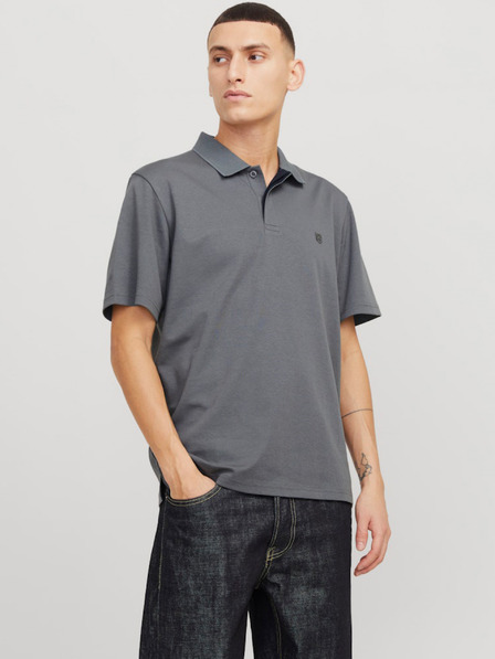 Jack & Jones Šedé pánské polo tričko Jack & Jones Crodney