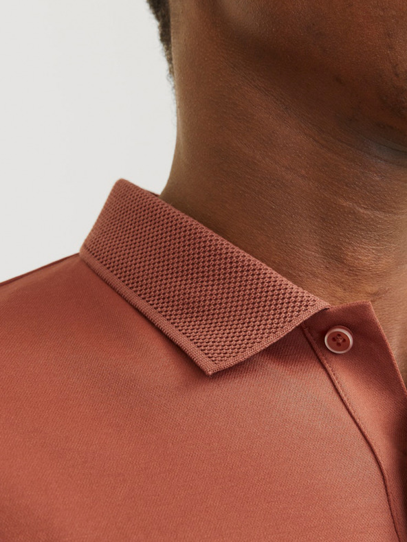 Jack & Jones Cihlové pánské polo tričko Jack & Jones Crodney