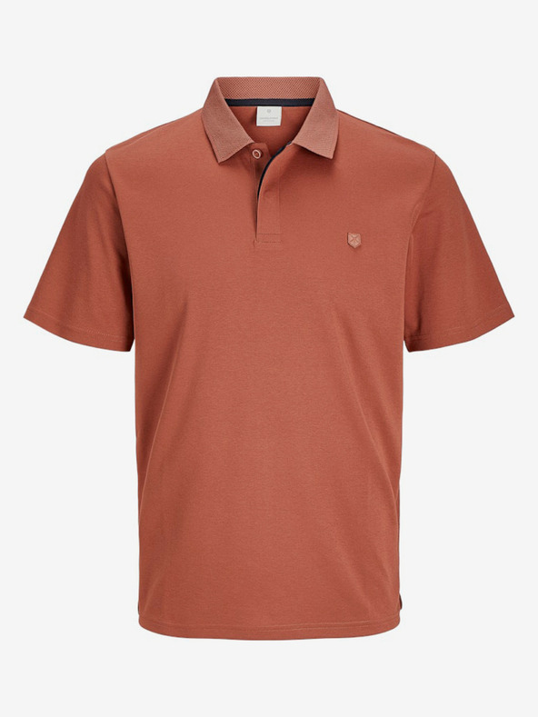 Jack & Jones Cihlové pánské polo tričko Jack & Jones Crodney