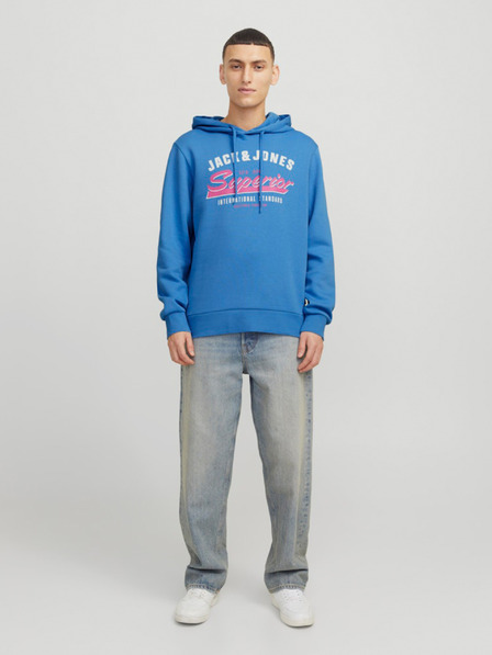 Jack & Jones Modrá pánská mikina s kapucí Jack & Jones Logo