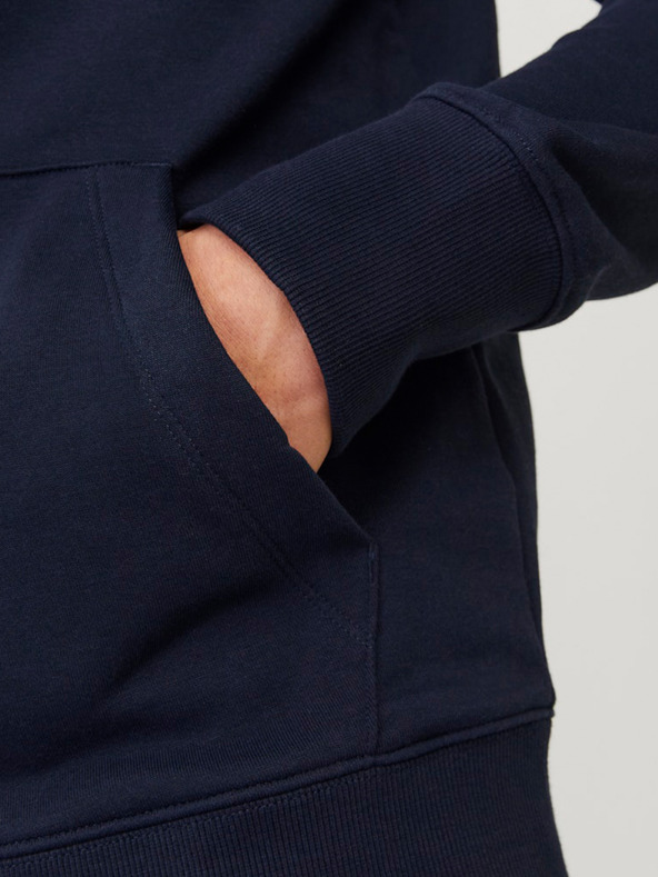 Jack & Jones Tmavě modrá pánská mikina s kapucí Jack & Jones Paulos