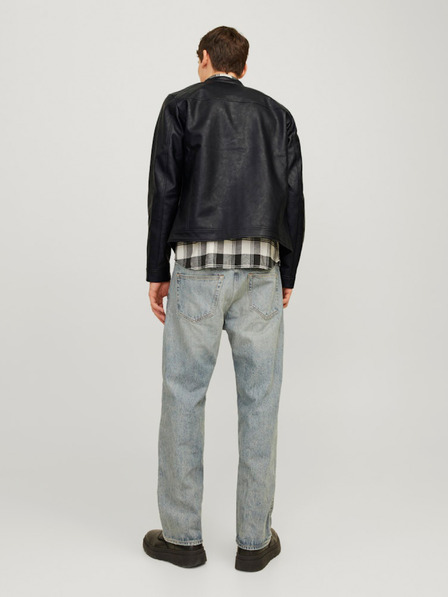 Jack & Jones Černá pánská koženková bunda Jack & Jones Dylan