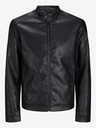 Jack & Jones Černá pánská koženková bunda Jack & Jones Dylan