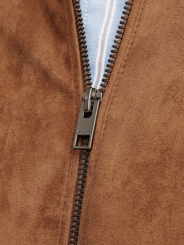 Jack & Jones Hnědá pánská bunda v semišové úpravě Jack & Jones Dylan