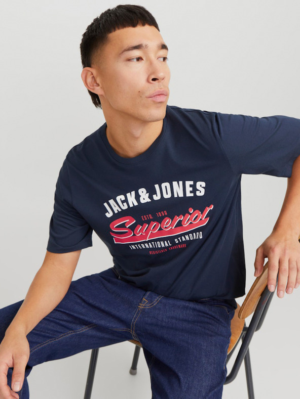 Jack & Jones Tmavě modré pánské tričko Jack & Jones Logo