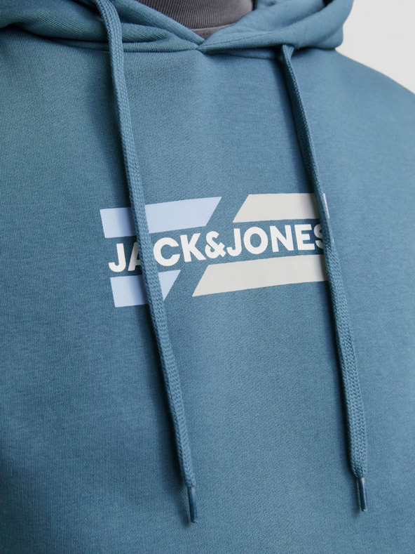 Jack & Jones Modrá pánská mikina s kapucí Jack & Jones Corp