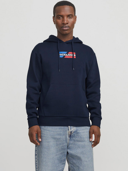 Jack & Jones Tmavě modrá pánská mikina s kapucí Jack & Jones Corp