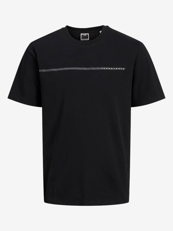 Jack & Jones Černé pánské tričko Jack & Jones Fusion