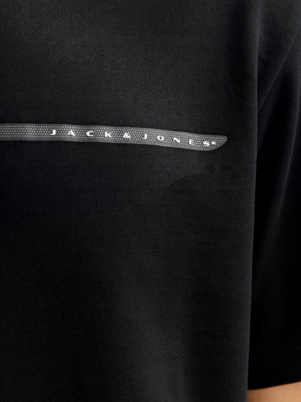 Jack & Jones Černé pánské tričko Jack & Jones Fusion