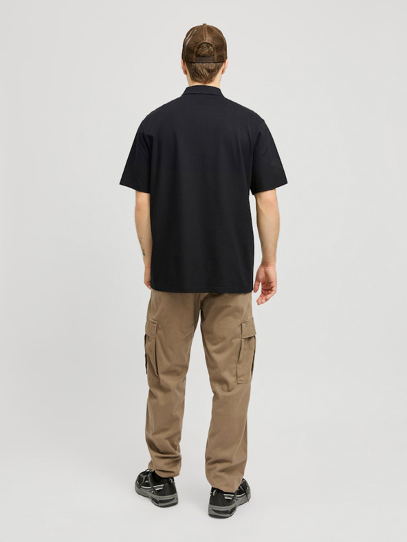 Jack & Jones Černé pánské polo tričko Jack & Jones Fusion