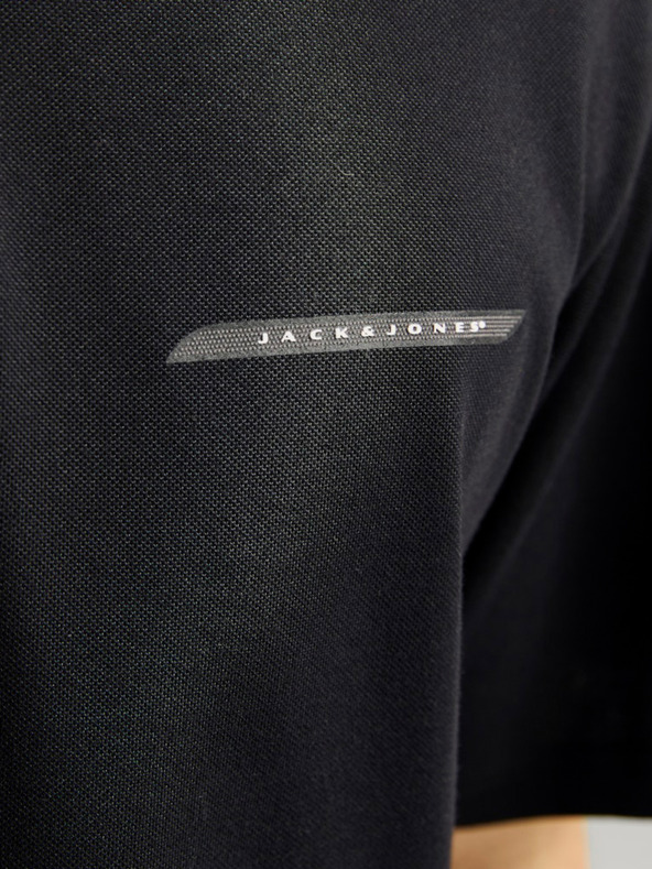 Jack & Jones Černé pánské polo tričko Jack & Jones Fusion
