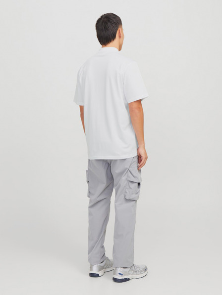 Jack & Jones Bílé pánské polo tričko Jack & Jones Fusion