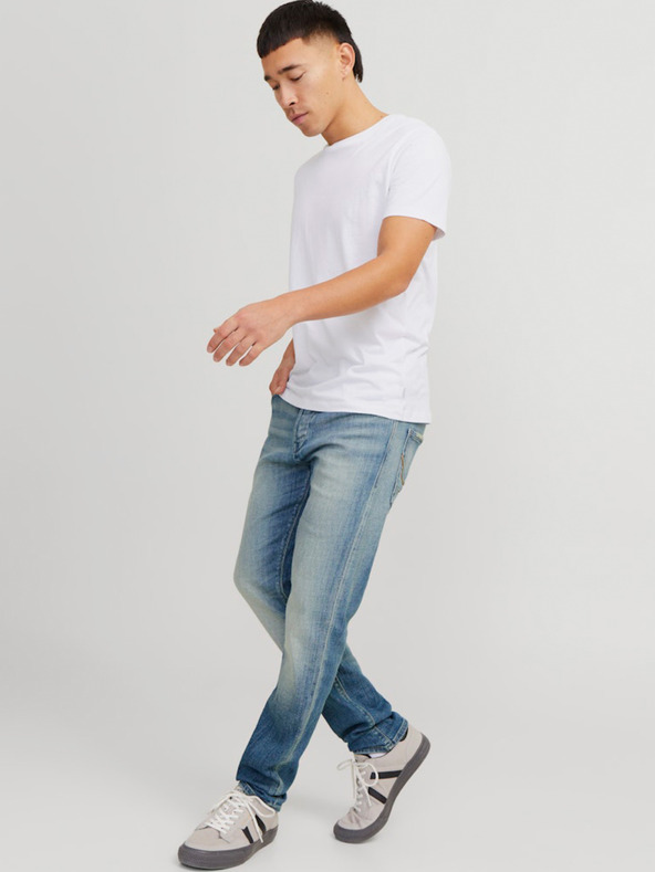 Jack & Jones Modré pánské tapered  fit džíny Jack & Jones Mike