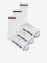 Jack & Jones Sada tří párů bílých pánských ponožek Jack & Jones