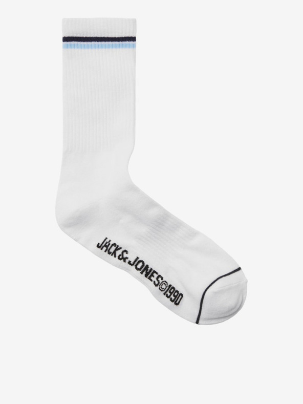 Jack & Jones Sada tří párů bílých pánských ponožek Jack & Jones