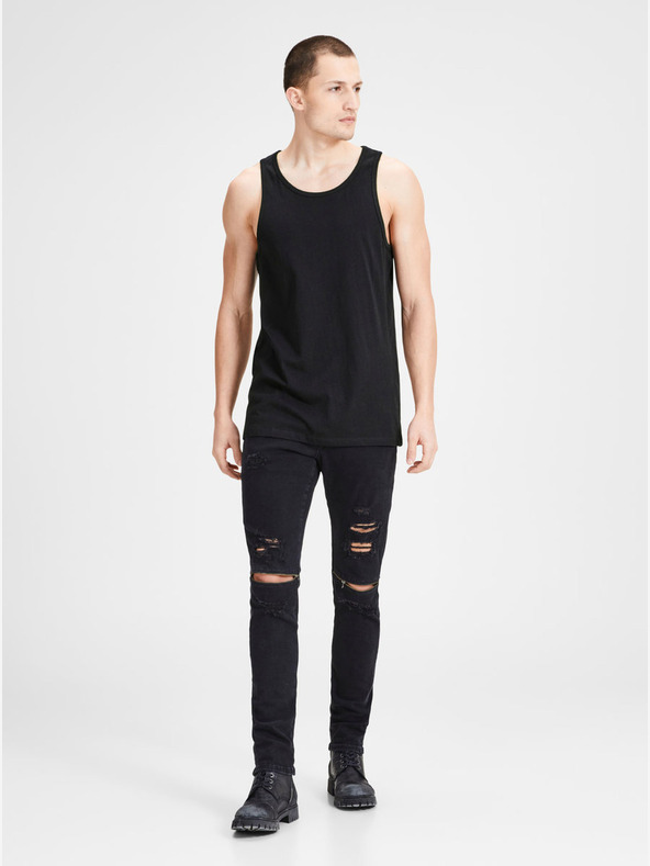 Jack & Jones Sada dvou černých basic tílek Jack & Jones