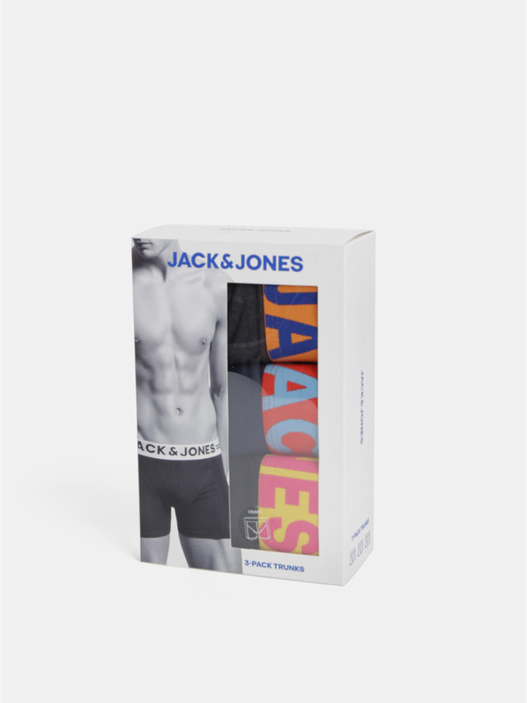 Jack & Jones Sada tří boxerek v černé, modré a šedé barvě Jack & Jones