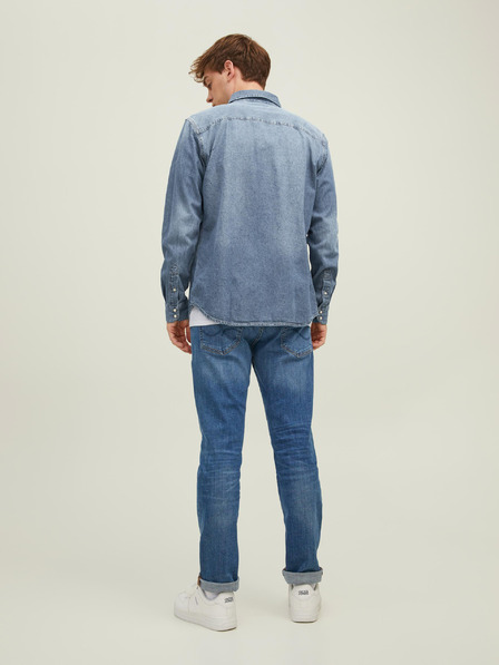 Jack & Jones Modrá pánská džínová slim fit košile Jack & Jones Heridan