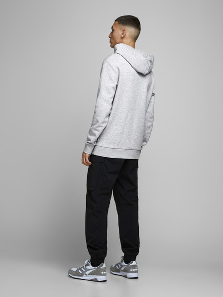 Jack & Jones Světle šedá vzorovaná mikina s kapucí Jack & Jones Corp