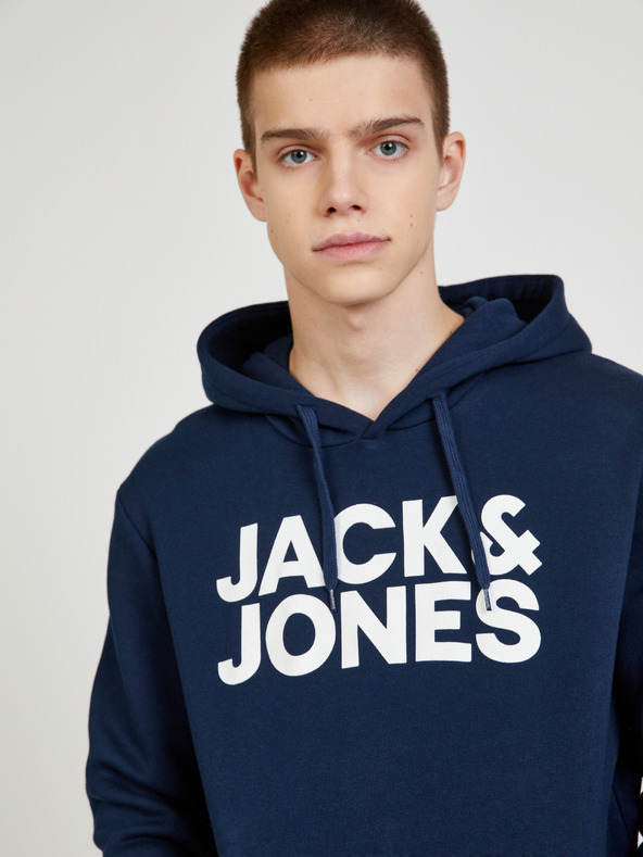 Jack & Jones Tmavě modrá mikina s kapucí Jack & Jones