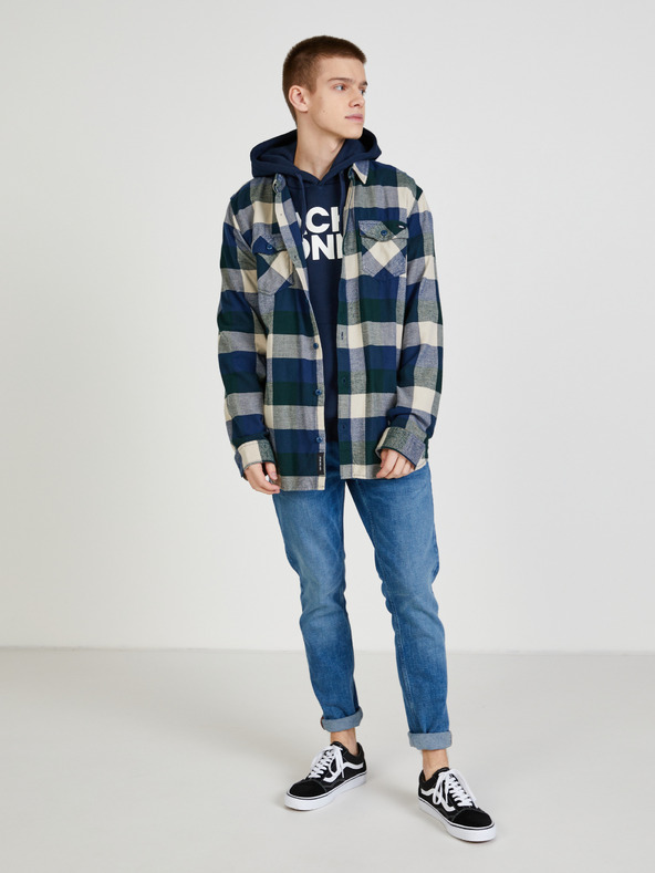 Jack & Jones Tmavě modrá mikina s kapucí Jack & Jones