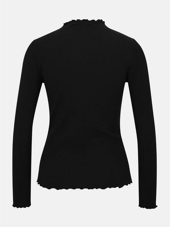 ONLY Černé žebrované tričko ONLY Emma