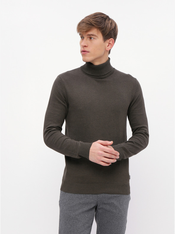 Jack & Jones Khaki rolák Jack & Jones Emil