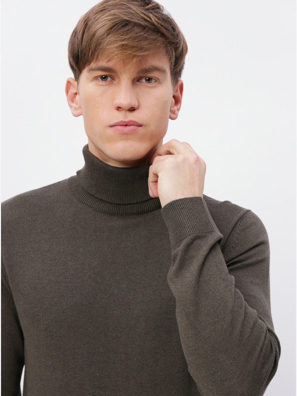 Jack & Jones Khaki rolák Jack & Jones Emil