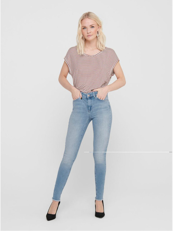 ONLY Modré skinny fit zkrácené džíny ONLY Blush